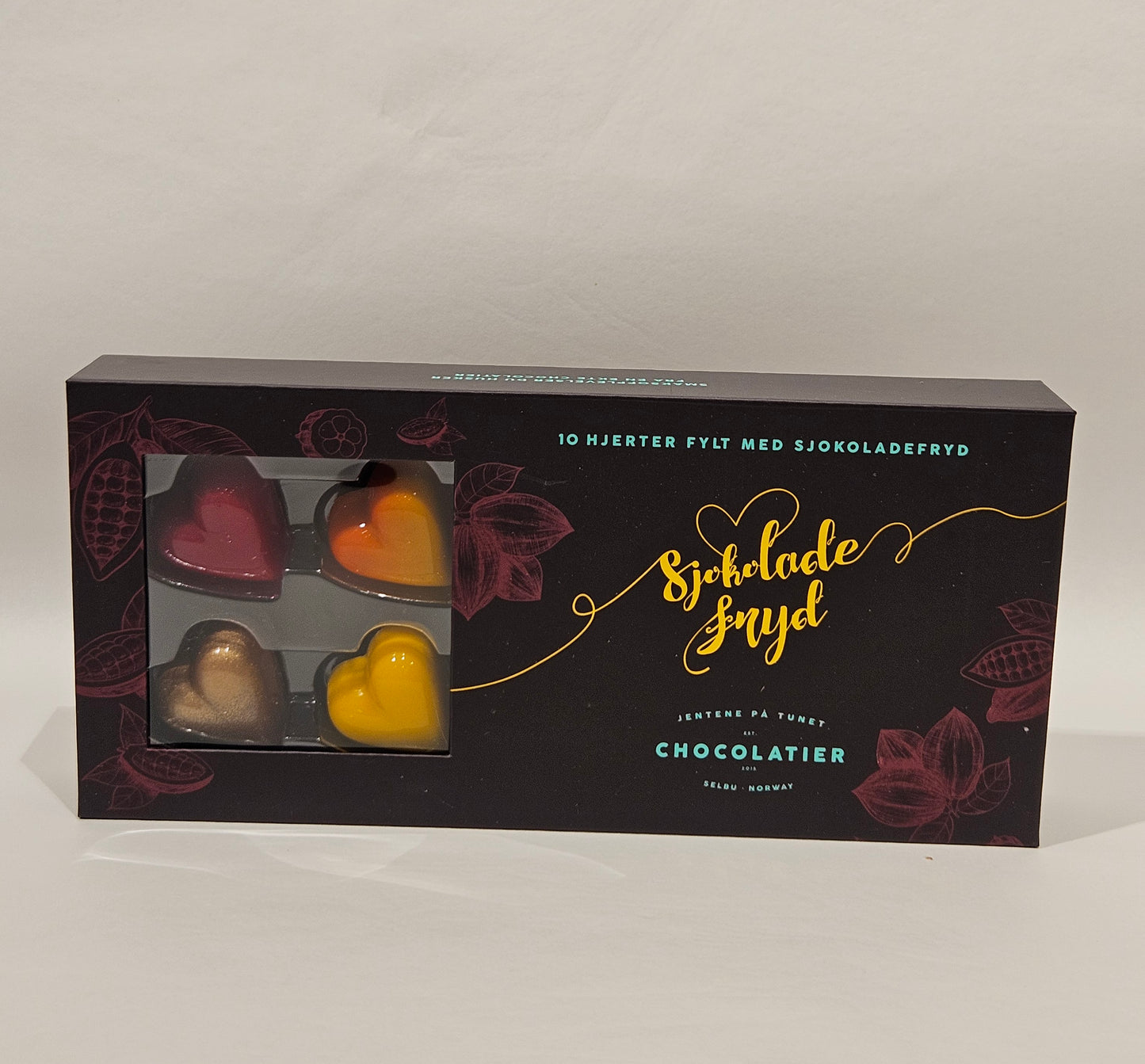 Gaveeske 10 biter SJOKOLADEHJERTER